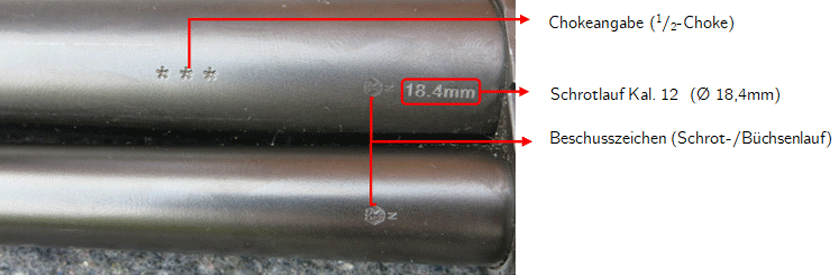 Abb.: Blaser BBF 95 (Beschußzeichen am Laufbündel)